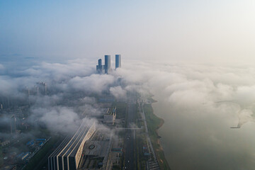 fog over the city