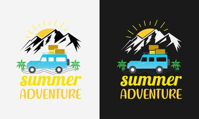summer adventure,hello summer calligraphy, hand drawn lettering illustration vector