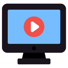 A flat design, icon of online video