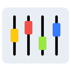 A flat design, icon of volume equalizer