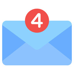 A flat design, icon of inbox