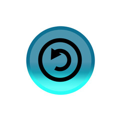 Obraz premium Refresh button icon. blue round button. Editable stroke. Simple illustration mobile concept, web design, application, UI. Design template vector