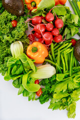 Healthy fresh ingredient for making vegetable salad.