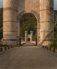 Fototapeta na wymiar Pont Charles Albert, ponts de la Caille, haute Savoie