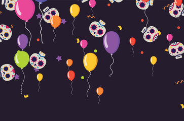 Party Cinco De Mayo background and colorful balloons vector illustration for greeting card, ad, promotion, poster, flier, blog, article