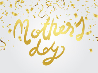 Happy Mothers Day handwritten lettering illustration