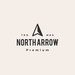 north arrow compass hipster vintage logo vector icon illustration © gaga vastard