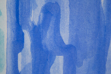 Sky blue watercolor background hand painted. Modern expressive background with lightning and blue streaks