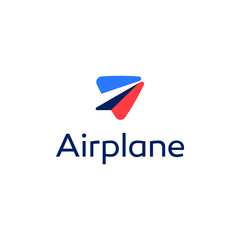 Airplane Paper Plane Travel Vector Abstract Illustration Logo Icon Design Template Element