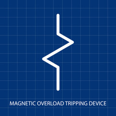 Symbol of Magnetic Overload Tripping Device Vector illustration symbol of Electrical System Control