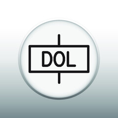 Symbol of Motor Starter Direct On Line (DOL) Vector illustration symbol of Electrical System Control