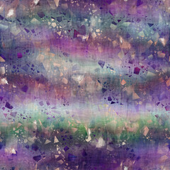 Seamless purple and cream textured mixed media pattern print. High quality illustration. Artistic digital faux collage or paint design for print for surface design in any application.