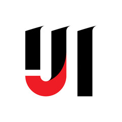 MJ letter logo design vector