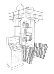 Hydraulic Press. Vector