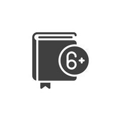 Book for 6 years old vector icon