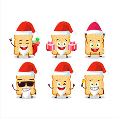 Santa Claus emoticons with bread toast cartoon character