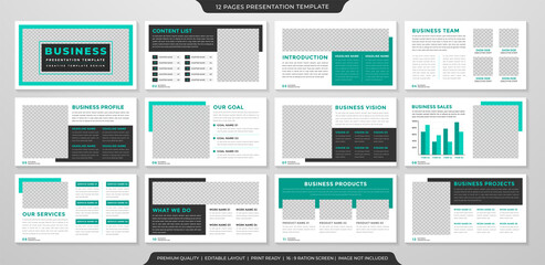 set of business presentation template design with minimalist and modern concept style use for business annual report