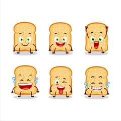 Cartoon character of bread toast with smile expression