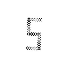 Numeral five from small ovals sign eps ten