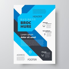Blue stripes Flyer brochure design templat cover
