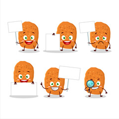 Chicken nugget cartoon character bring information board