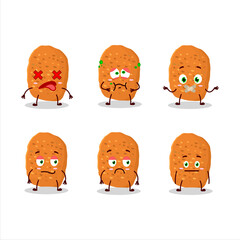 Chicken nugget cartoon character with nope expression