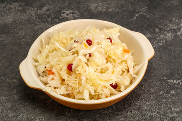 Sauerkraut with cranberry in the bowl