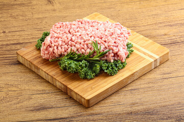 Raw pork minced meat for cooking