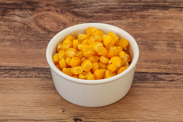 Sweet corn seeds in the bowl