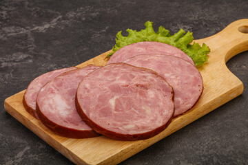 Slices of pork meat ham