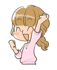 大喜びのガッツポーズをとる女の子2