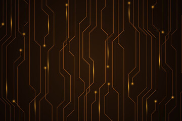 Circuit board dark orange background. Vector illustration eps 10.