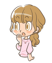 ハッっと気が付く素振りをする女の子2