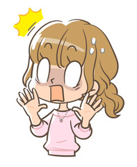 びっくり仰天に驚く女の子2
