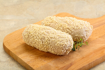 Raw chicken cutlet for roast