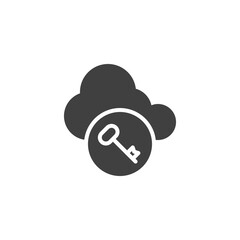 Cloud storage key vector icon