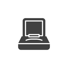 Fototapeta premium Wedding ring with diamond vector icon