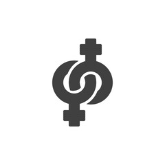 Lesbian gender vector icon