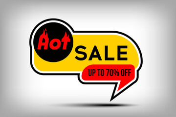 Hot Sale yellow banner, Discount tag, vector poster, eps10