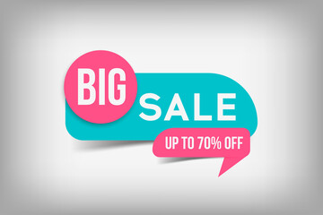 BIG sale banner, Discount modern tag, special offer vector poster