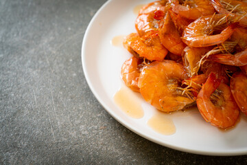 Sweet shrimps is Thai dish which cooks with fish sauce and sugar
