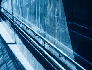 Fototapeta premium Diagonal blue handrails background