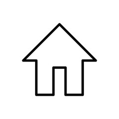 Fototapeta premium Home or house page thin line icon in black. Return to home page. Trendy flat style isolated symbol, sign for: illustration, outline, logo, mobile, app, emblem, design, web, site, ui, ux. Vector EPS 10