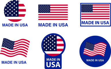 Vector badges label Made in USA