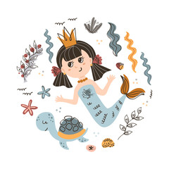 Cute mermaid portrait