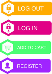 Web and comercial Flat buttons web  icons