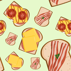 Sandwiches Seamless Pattern Vector