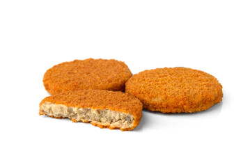 Fish burgers isolated on white background.