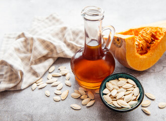 Bottle with pumpkin seed oil