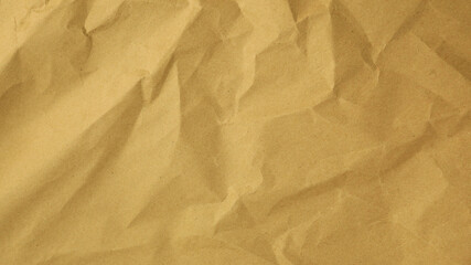 Recycle Paper Texture background. Crumpled Old kraft paper abstract shape background with space Yellow crumpled paper for text high resolution.